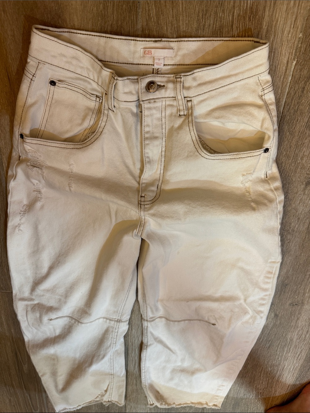 Gianni Bini Cream Barrel Jeans